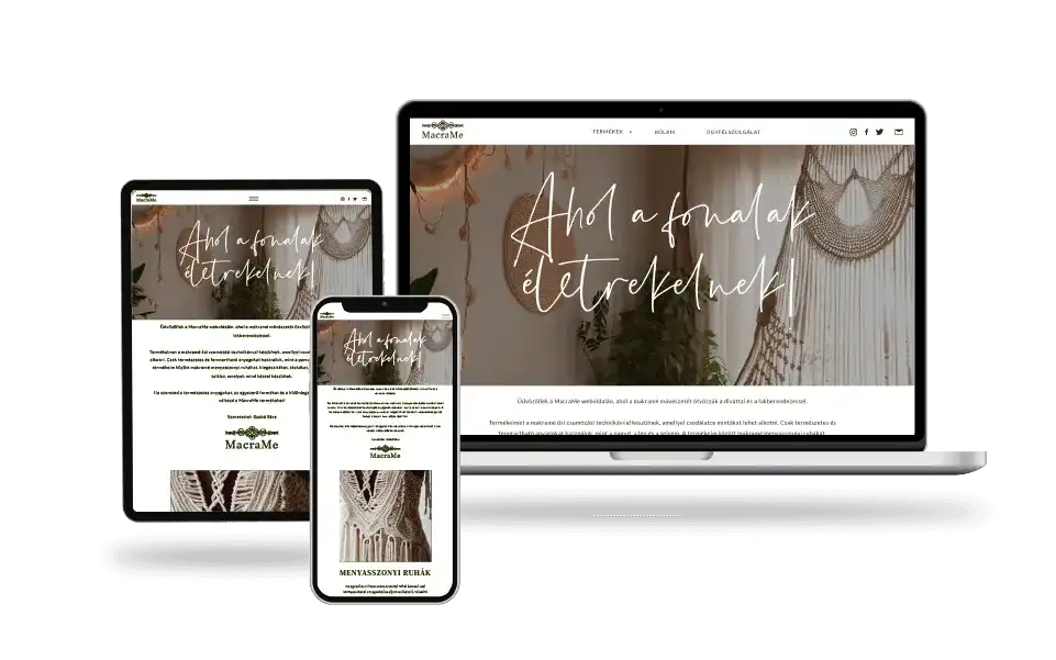 Weboldalkészítés művészeknek–Szentimrey Webdesign referencia Macrame_design