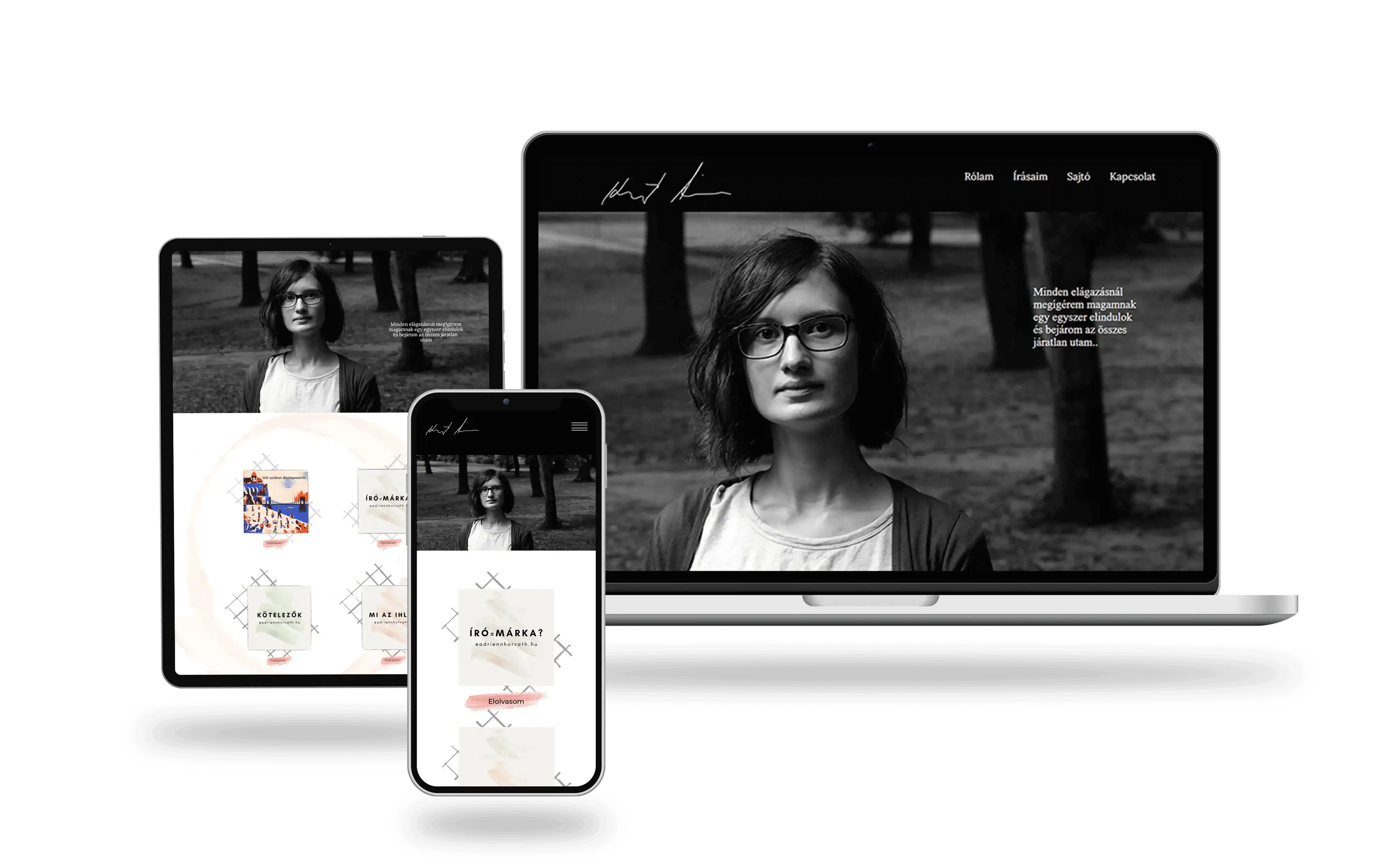 Weboldalkészítés művészeknek–Szentimrey Webdesign referencia Horváth_Adrienn_eboldala