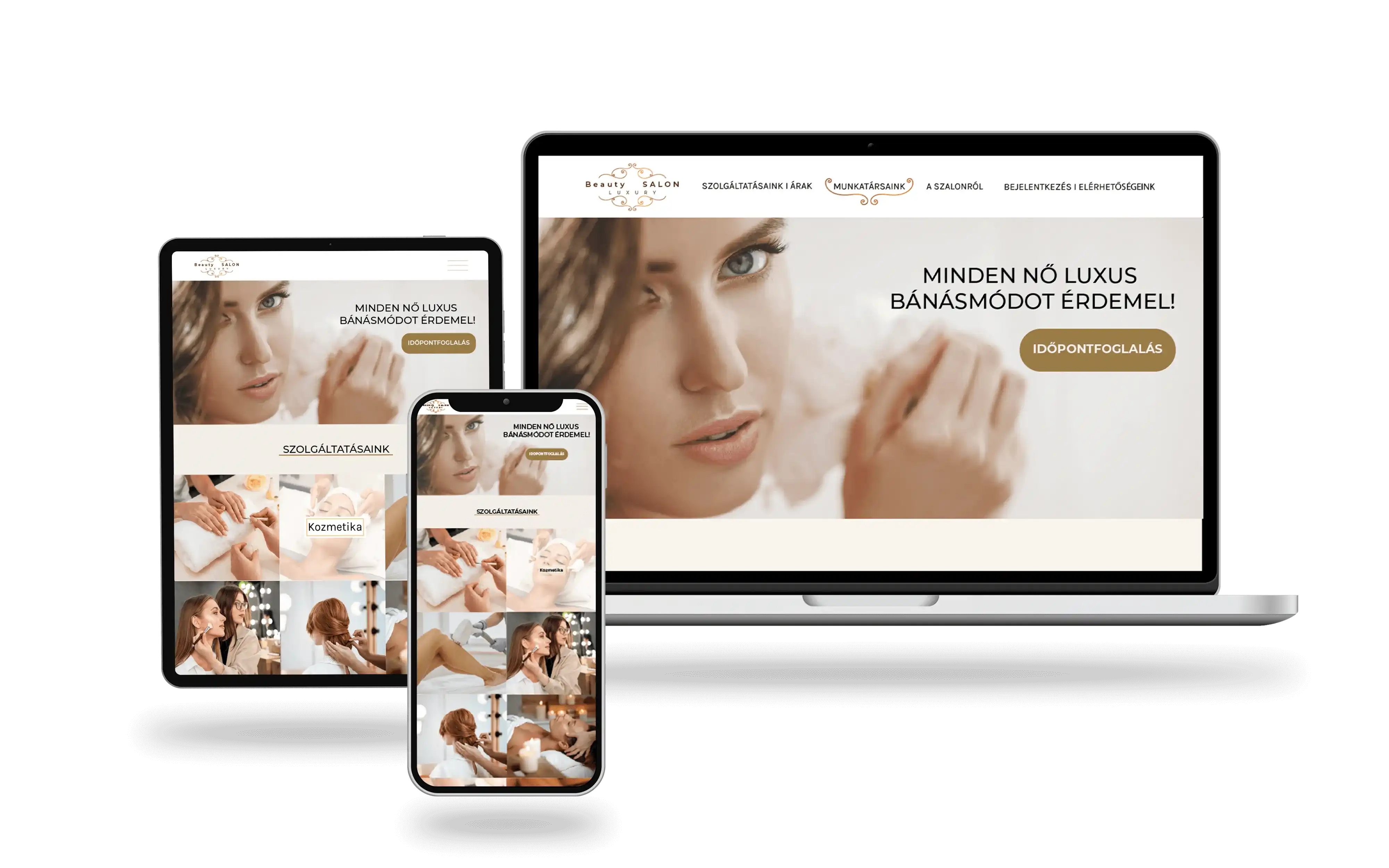 Weboldalkészítés művészeknek–Szentimrey Webdesign referencia beauty salon design