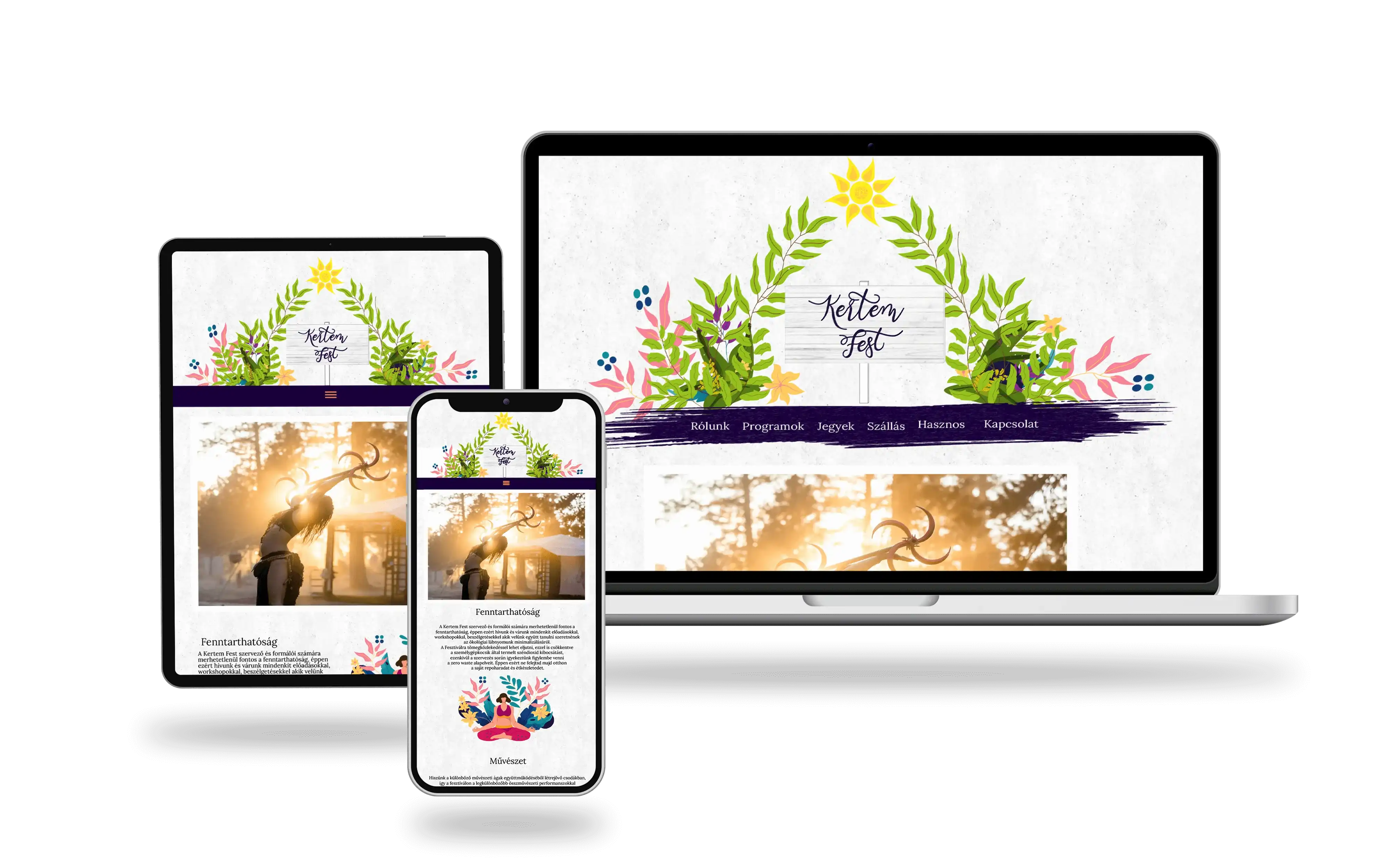Weboldalkészítés művészeknek–Szentimrey Webdesign referencia Kertem design